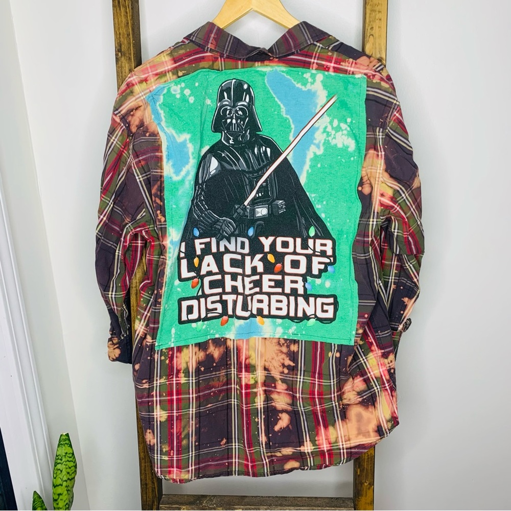 Izod Upcycled Star Wars Christmas Lack of Cheer Button Down